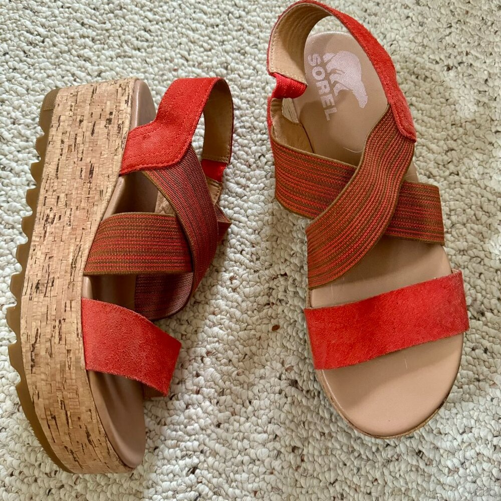 SOREL Women's Red Platform Sandals